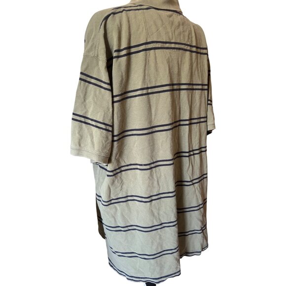 St. John's Bay Super Pique Polo Cotton Shirt Size 3XLT Mens Olive and Navy Strip - Picture 8 of 8